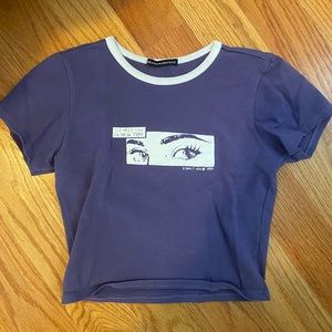 Brandy Melville purple graphic crop top